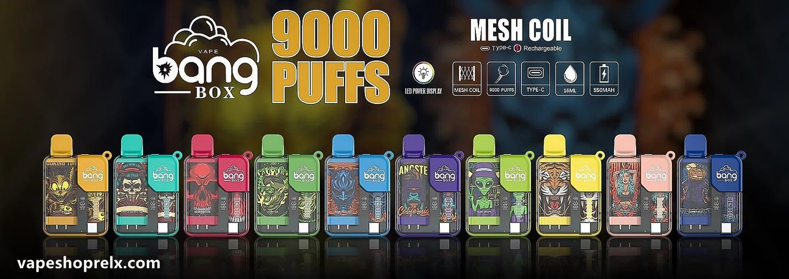 BANG BOX 9000 Puffs炫彩外觀電子煙|拋棄式一次性霧化棒LED顯示-1 BANG BOX 9000 Puffs炫彩外觀電子煙|拋棄式一次性霧化棒LED顯示-1